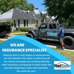 white house with roofstone employee and roofstone service